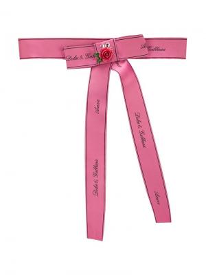 Декорированный пояс с бантом Dolce & Gabbana Kids. Цвет: розовый
