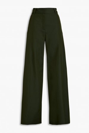 Широкие брюки из хлопкового твила OSCAR DE LA RENTA, зеленый Renta