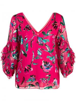 Блузка с цветочным принтом Tanya Taylor. Цвет: розовый