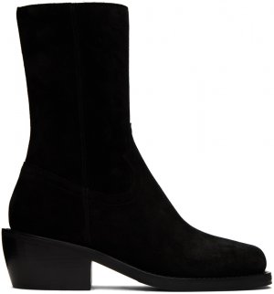 Черные замшевые ботинки Dries Van Noten