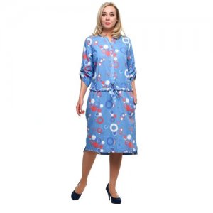 Платье , размер 54, голубой Olsi. Цвет: синий