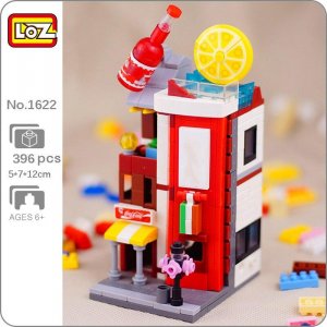 1622 городская улица кола магазин напитков архитектурная модель DIY мини-блоки кирпичи строительные игрушки без коробки LOZ