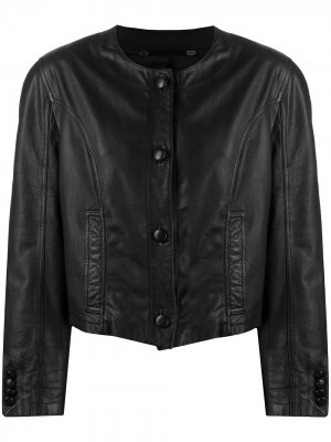 Укороченная куртка 1980-х годов без воротника A.N.G.E.L.O. Vintage Cult. Цвет: черный