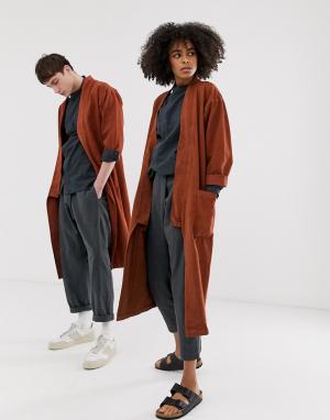 Пальто-кимоно в стиле унисекс из органического хлопка и конопли -Коричневый Seeker
