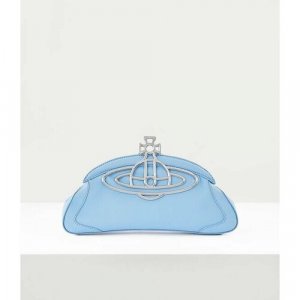 Сумка клатч , фактура тиснение, голубой Vivienne Westwood. Цвет: голубой/light blue