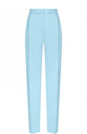 Однотонные брюки прямого кроя со стрелками MRZ. Цвет: голубой