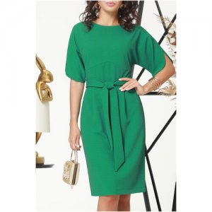 Платье , размер 52, зеленый DS. Цвет: бежевый