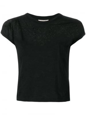 Укороченная футболка Murmur. Цвет: черный