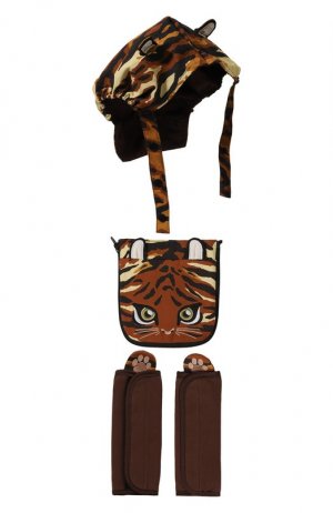 Комплект декоративных накладок на рюкзак-переноску Dolce & Gabbana. Цвет: коричневый