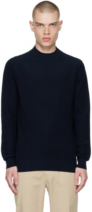 Темно-синий свитер рыбака Sunspel