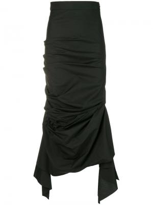 Присборенная юбка-макси A.W.A.K.E.. Цвет: черный