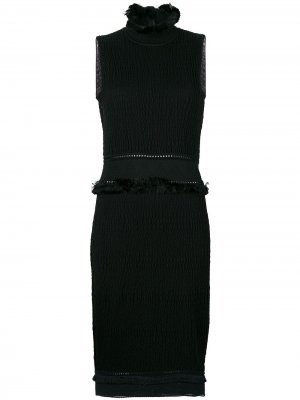 Приталенное платье с бахромой John Galliano Pre-Owned. Цвет: черный