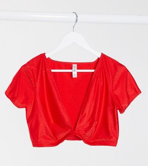 Эксклюзивная футболка -Красный Wolf & Whistle Curve