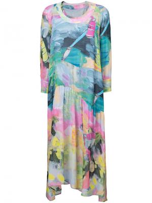 Платье с принтом мазков кисти Tsumori Chisato. Цвет: многоцветный