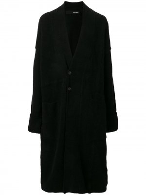 Трикотажное пальто-кардиган средней длины Isabel Benenato. Цвет: черный