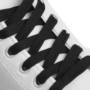 Шнурки для обуви, пара, плоские, 10 мм, 130 см, цвет черный ONLITOP
