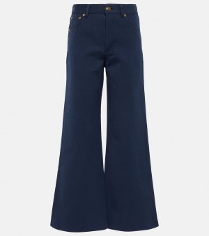 Укороченные широкие брюки, синий Loro Piana