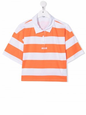 TEEN cotton cropped polo shirt MSGM Kids. Цвет: белый