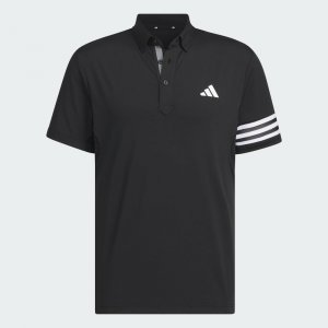 Футболка-поло 3-stripes Mesh Vent, черный Adidas