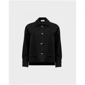 Куртка-рубашка лен 735 (черный L/XL/170) Ummami. Цвет: черный