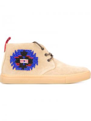 Ботинки на шнуровке с элементом навахо Del Toro Shoes. Цвет: телесный