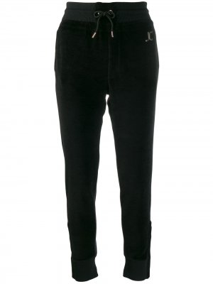 Спортивные брюки с металлическим логотипом Just Cavalli. Цвет: черный