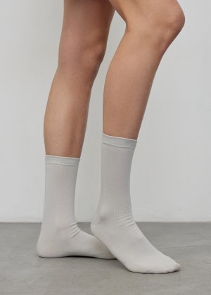 Носки высокие  [Светло-серый, One size] NICEONE. Цвет: светло-серый