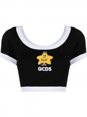 Укороченная футболка Little Miss Princess Gcds. Цвет: черный