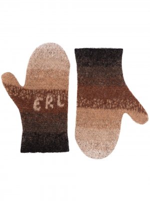 Перчатки с логотипом ERL. Цвет: коричневый