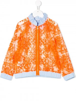 Жаккардовая куртка с капюшоном Mi Sol. Цвет: оранжевый
