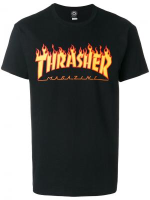 Flame T-shirt Thrasher. Цвет: чёрный