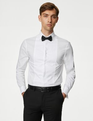 Вечерняя рубашка строгого кроя с галстуком-бабочкой, белый Marks & Spencer