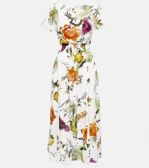 Платье миди Fraser из крепа с цветочным принтом ERDEM, разноцветный Erdem