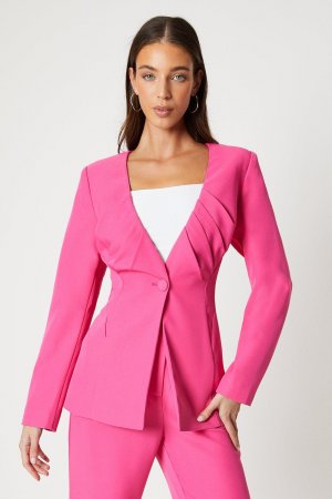 Приталенный пиджак с плиссированным лифом , розовый Coast
