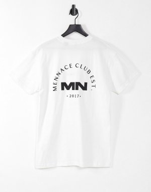 Белая футболка с надписью Club Est -Белый Mennace