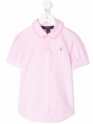 Рубашка с оборками Ralph Lauren Kids. Цвет: розовый