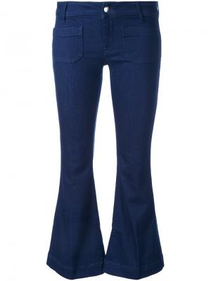 Укороченные расклешенные джинсы The Seafarer. Цвет: синий