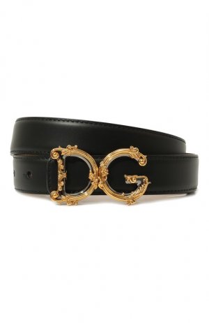 Кожаный ремень DG Amor Dolce & Gabbana. Цвет: чёрный