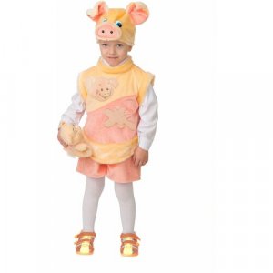 Карнавальный костюм Поросёнок Лаврик размер 110-56 на праздник, утренники, хэллоуин, новый год, в подарок. Батик. Цвет: розовый/желтый