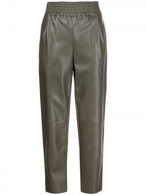 Зауженные брюки Sammartini из искусственной кожи Pinko. Цвет: зеленый