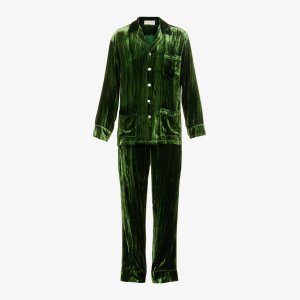Пижамный комплект Yves стандартного кроя из вискозы и смесового шелка , зеленый Olivia Von Halle