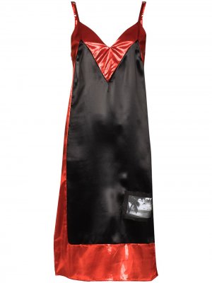 Платье-комбинация миди со вставками Kwaidan Editions. Цвет: черный