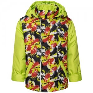 Демисезонная куртка Arctic kids 70-006,осень/весна до -5, размер 60(рост 110-116 см), цвет салатовый-красный Bay. Цвет: красный/зеленый