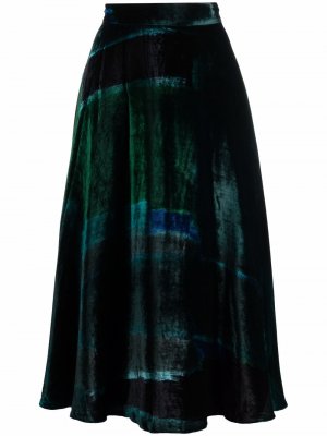 Бархатная юбка А-силуэта Gianluca Capannolo. Цвет: зеленый