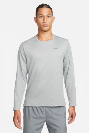 Беговая рубашка Dri-FIT UV Miler с длинными рукавами , серый Nike. Цвет: серый