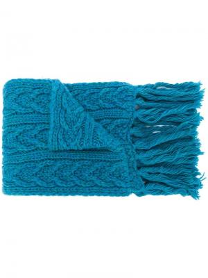 Длинный шарф крупной вязки Barena. Цвет: синий