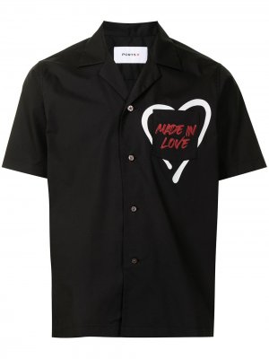 Рубашка с короткими рукавами и надписью Ports V. Цвет: черный