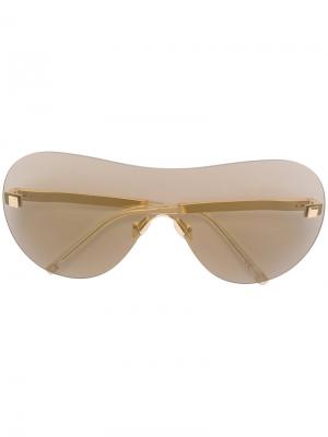 Солнцезащитные очки в объемной оправе Boucheron Eyewear. Цвет: металлик
