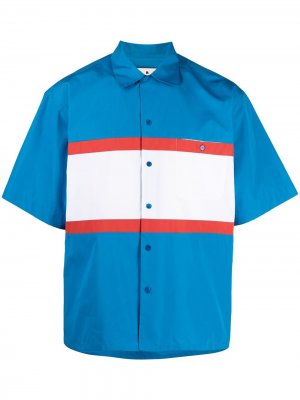 Рубашка в стиле колор-блок с короткими рукавами Marni. Цвет: синий