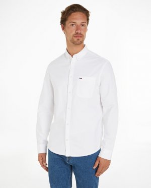Мужская рубашка стандартного кроя с длинными рукавами , белый Tommy Jeans